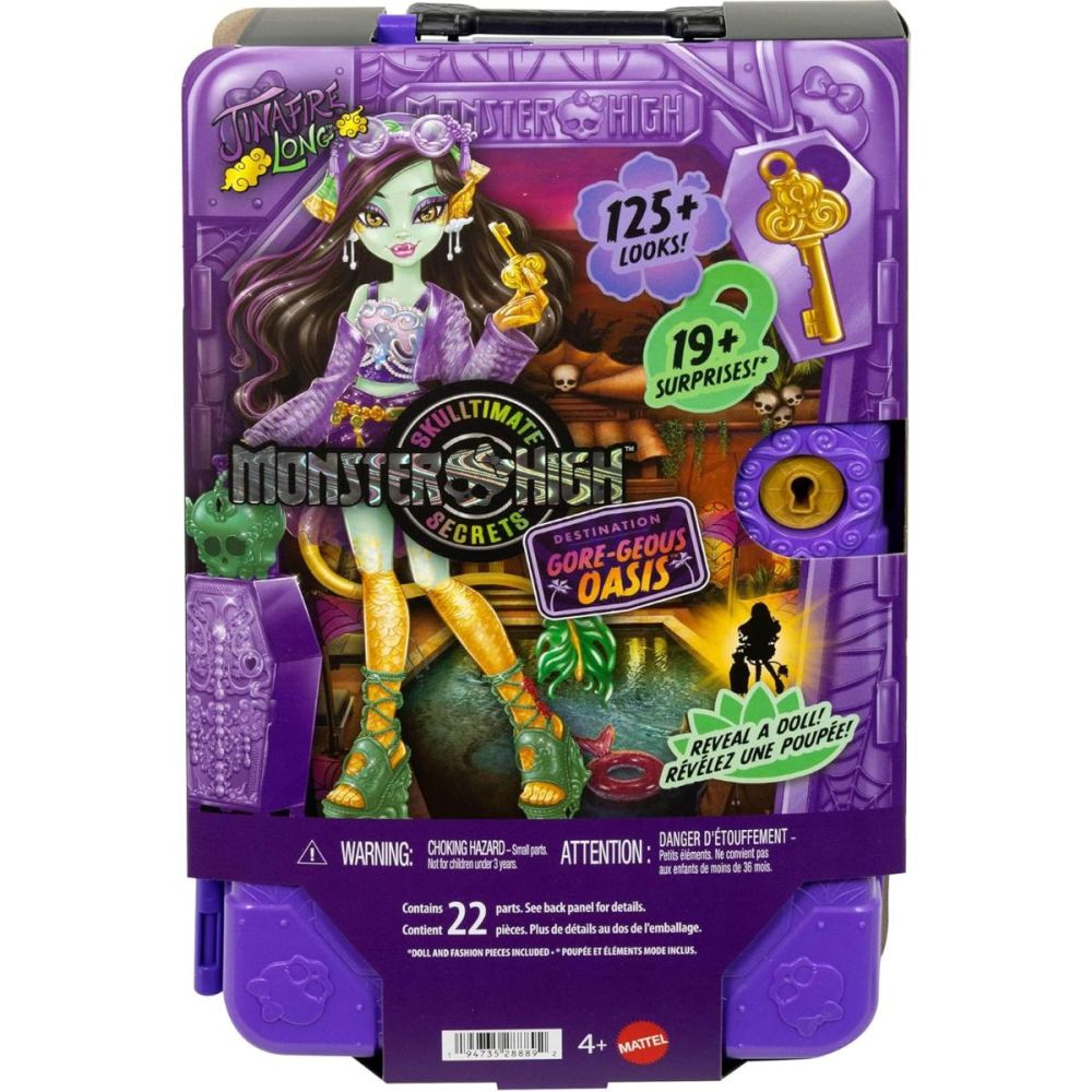 Papusa cu accesorii, Monster High, Skulltime Secrets, Gore-Geous Oasis, Jinafire Long, JDR52