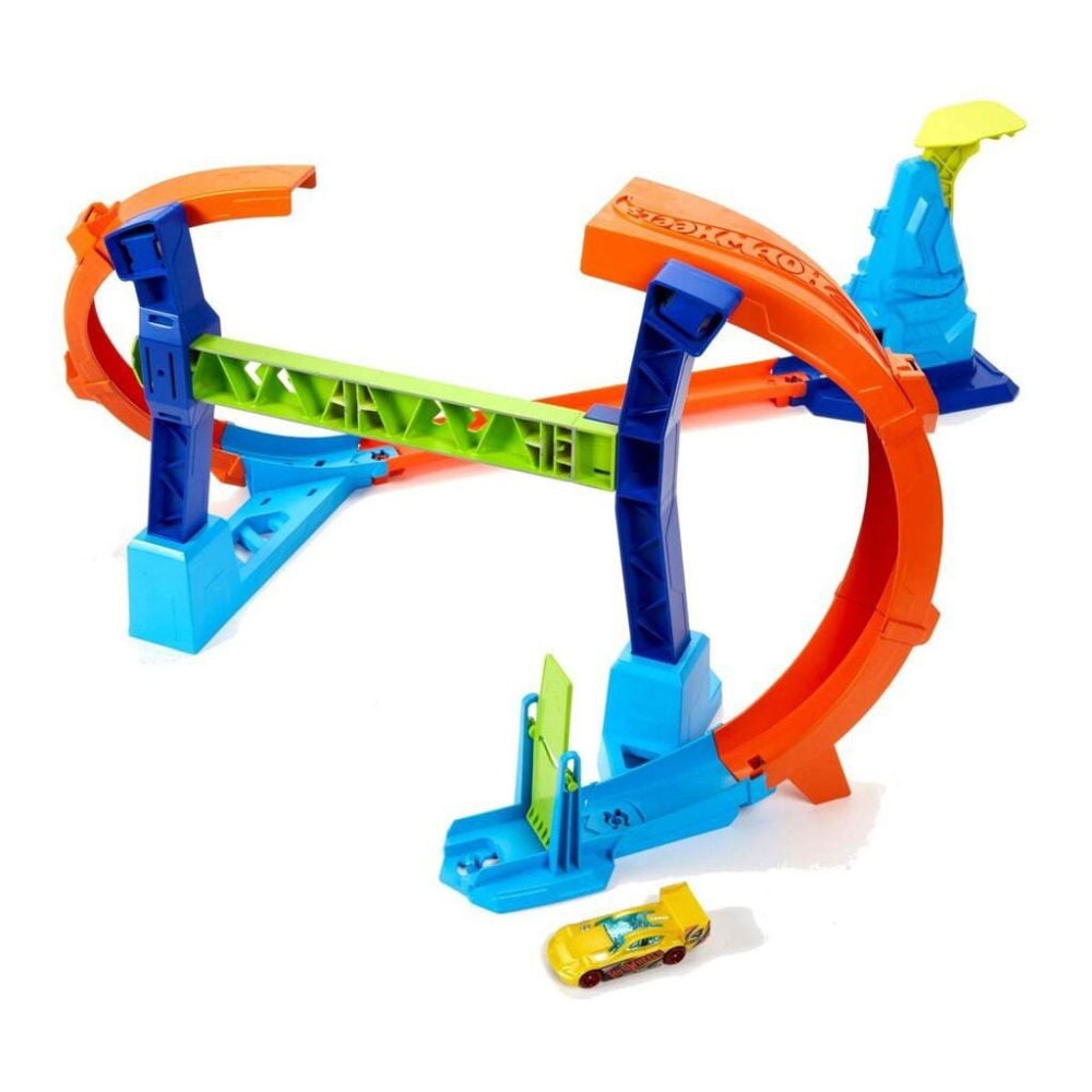 Set de joaca circuit cu masina, Hot Wheels, Stunt Tracks