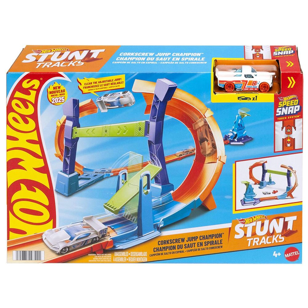 Set de joaca circuit cu masina, Hot Wheels, Stunt Tracks