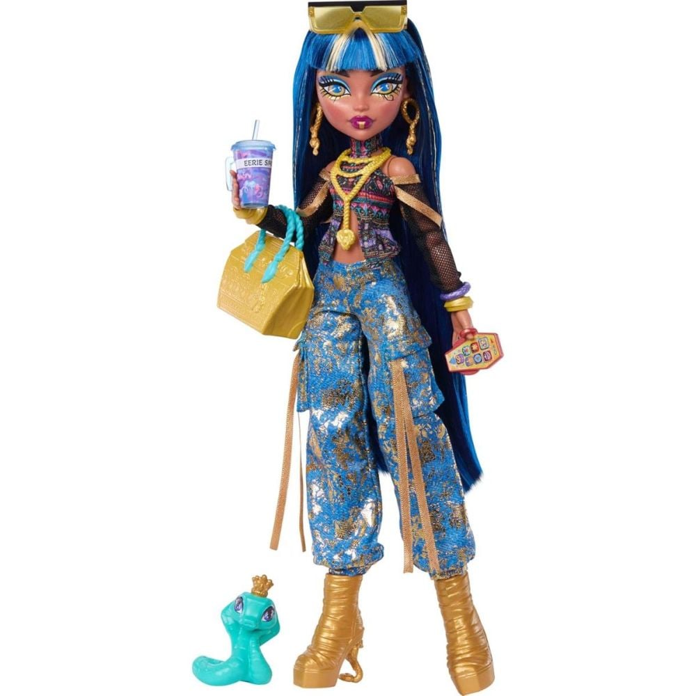 Papusa cu animal de companie, Monster High, Cleo De Nile si Hissette, JHK32
