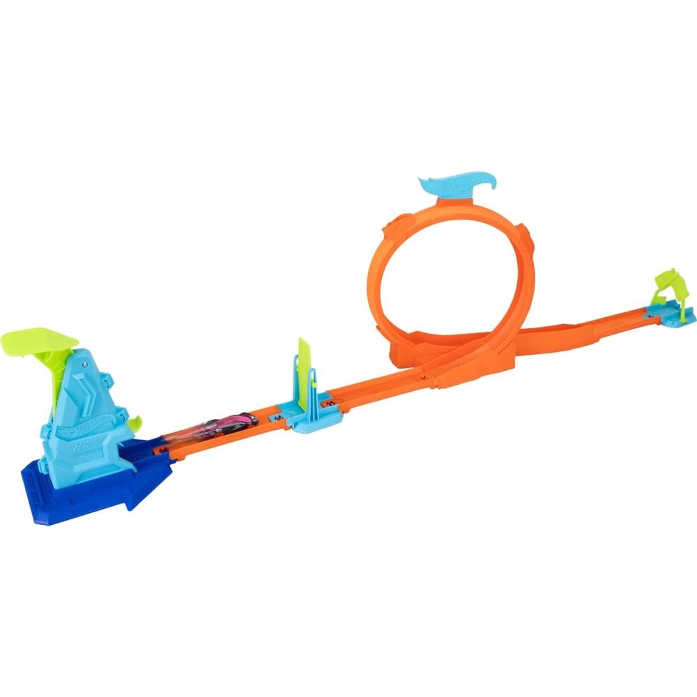 Set de joaca cu masinuta, Hot Wheels Stunt Track, Loop Flag Finish, JHK77