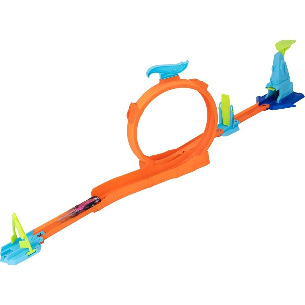 Set de joaca cu masinuta, Hot Wheels Stunt Track, Loop Flag Finish, JHK77