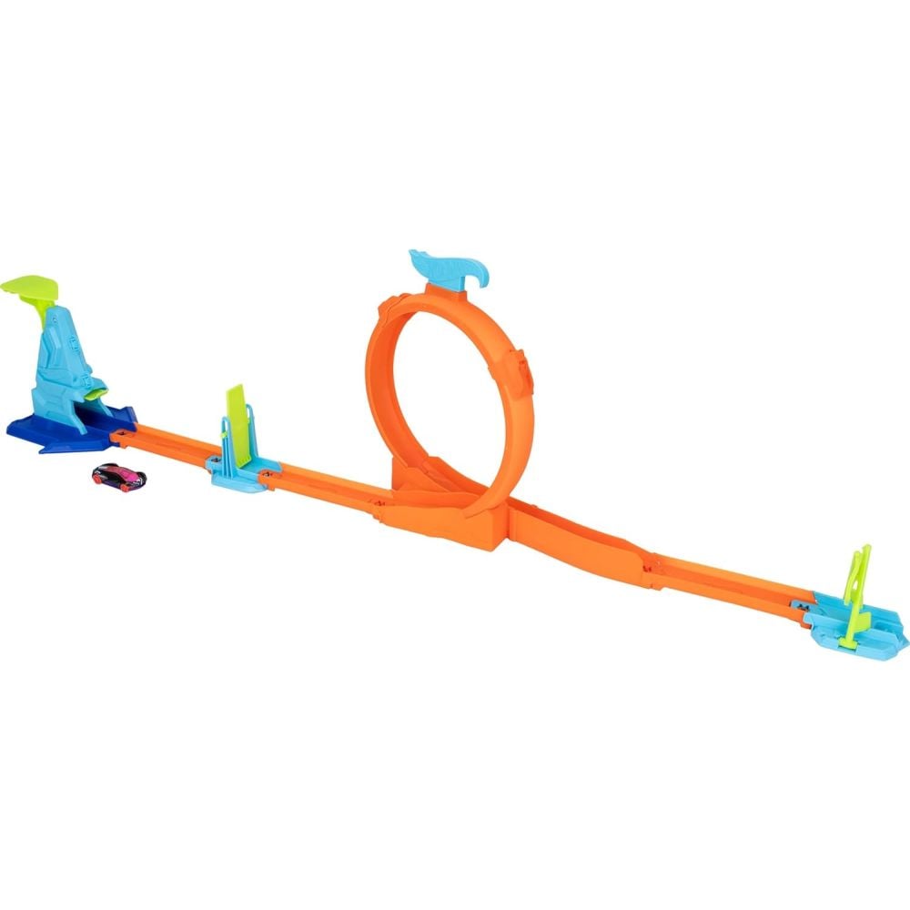 Set de joaca cu masinuta, Hot Wheels Stunt Track, Loop Flag Finish, JHK77