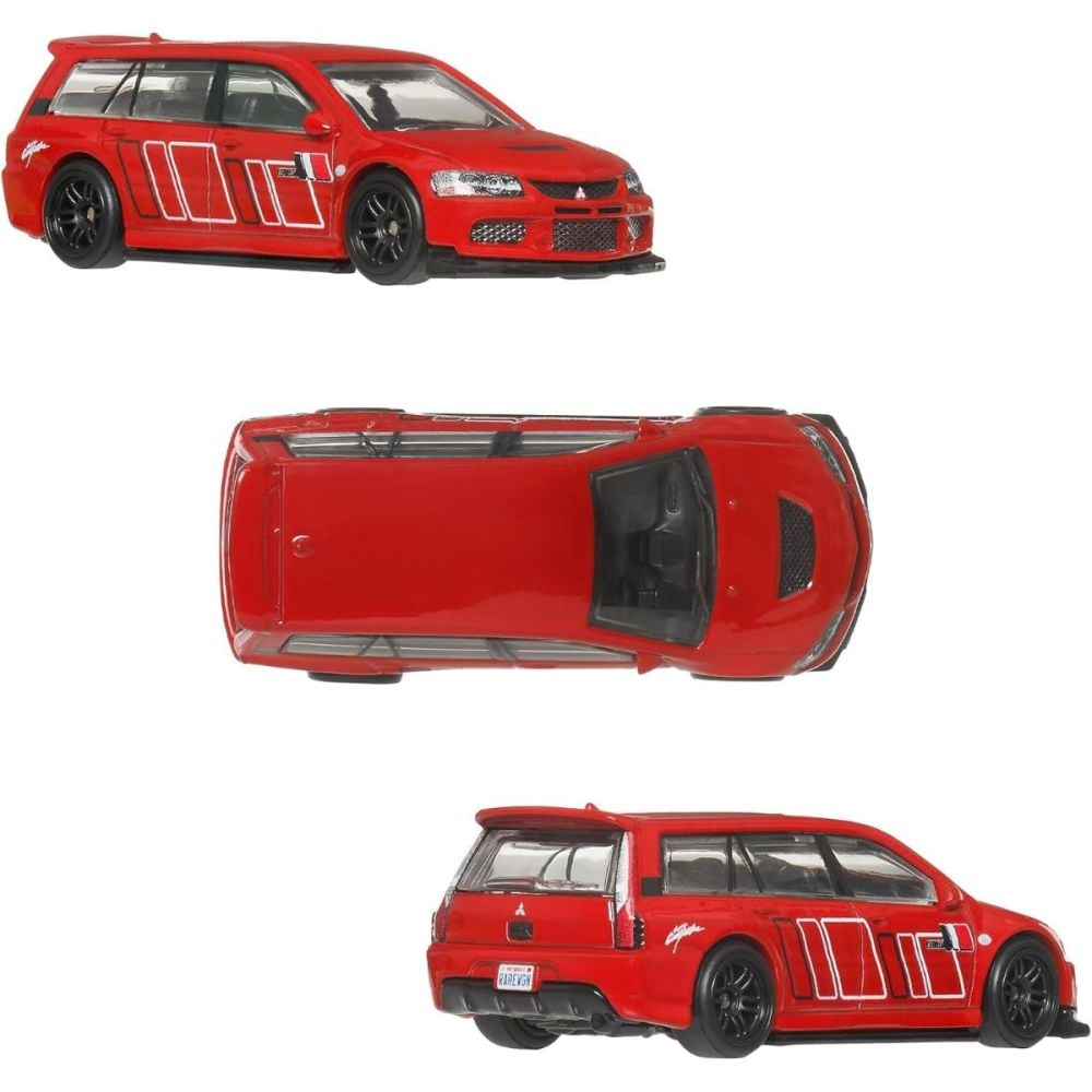 Set 2 masini metalice, Hot Wheels, Car Culture, 2005 Mitsubishi Lancer Evolution IX Wagon si 2004 Subaru Forester STI, JHW46