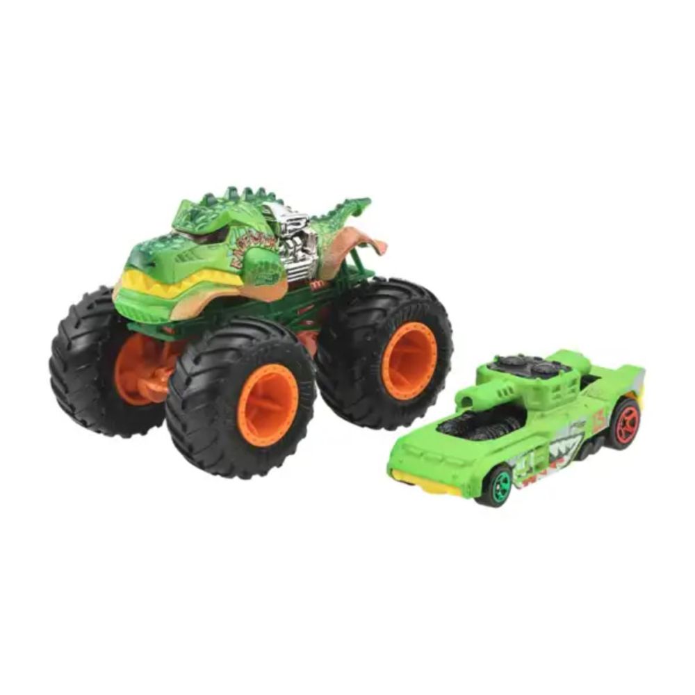 Set 2 vehicule, Hot Wheels, Monster Truck, Ragesaur, 1:64, JJT55