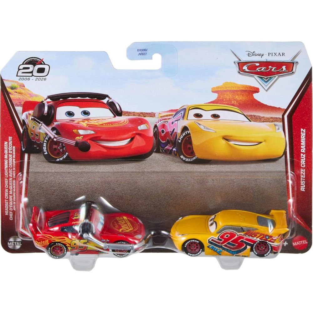 Set 2 masinute din metal, Disney Cars, Lightning McQueen si Rusteze Cruz Ramirez, JJW85