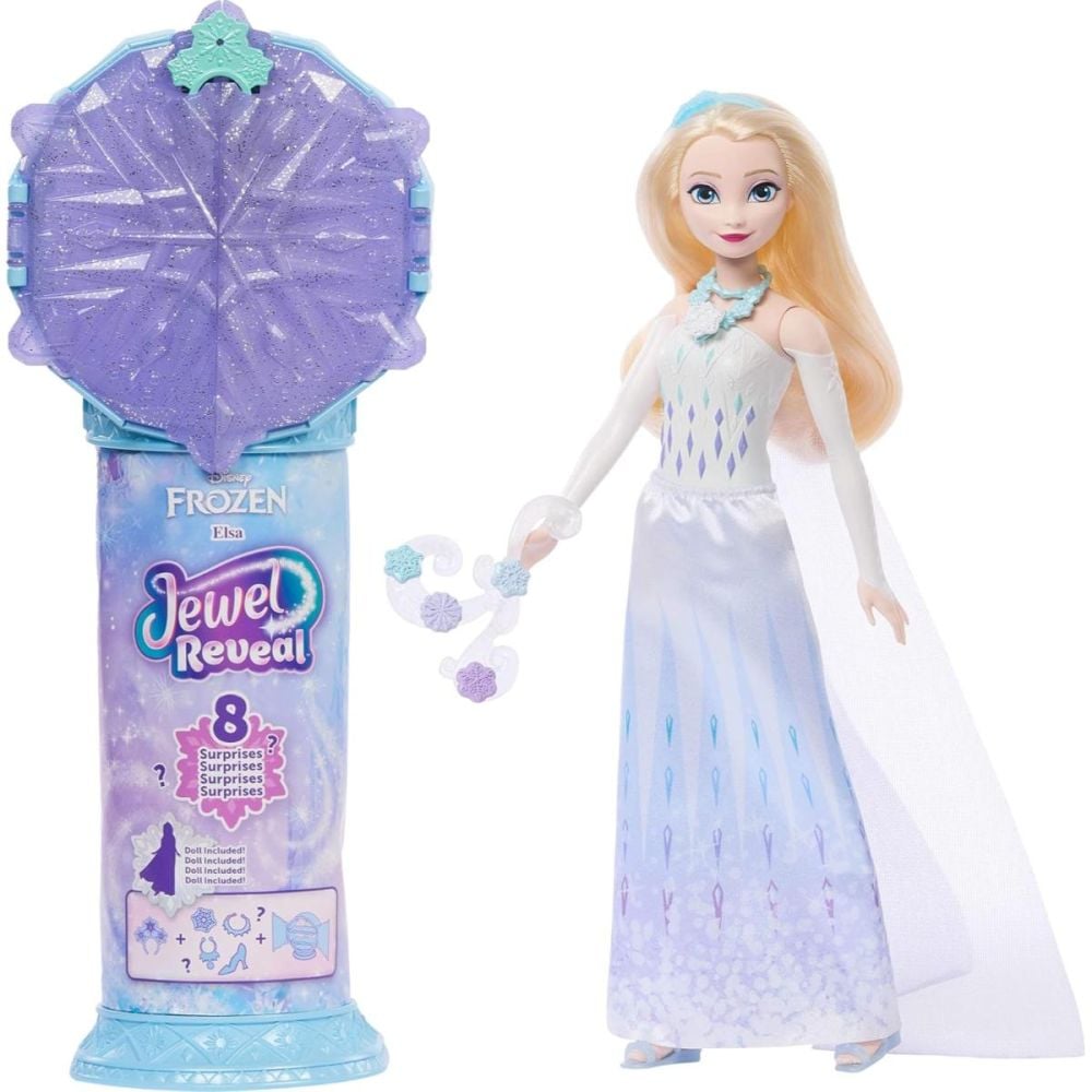 Papusa cu accesorii surpriza, Disney Frozen, Jewel Reveal, Elsa, JJY36