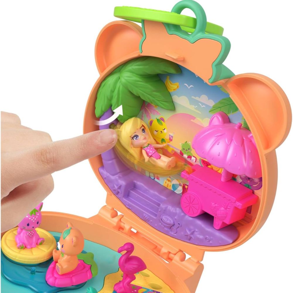 Set de joaca cu papusa Polly Pocket, Plushie Bear Compact, JKC79
