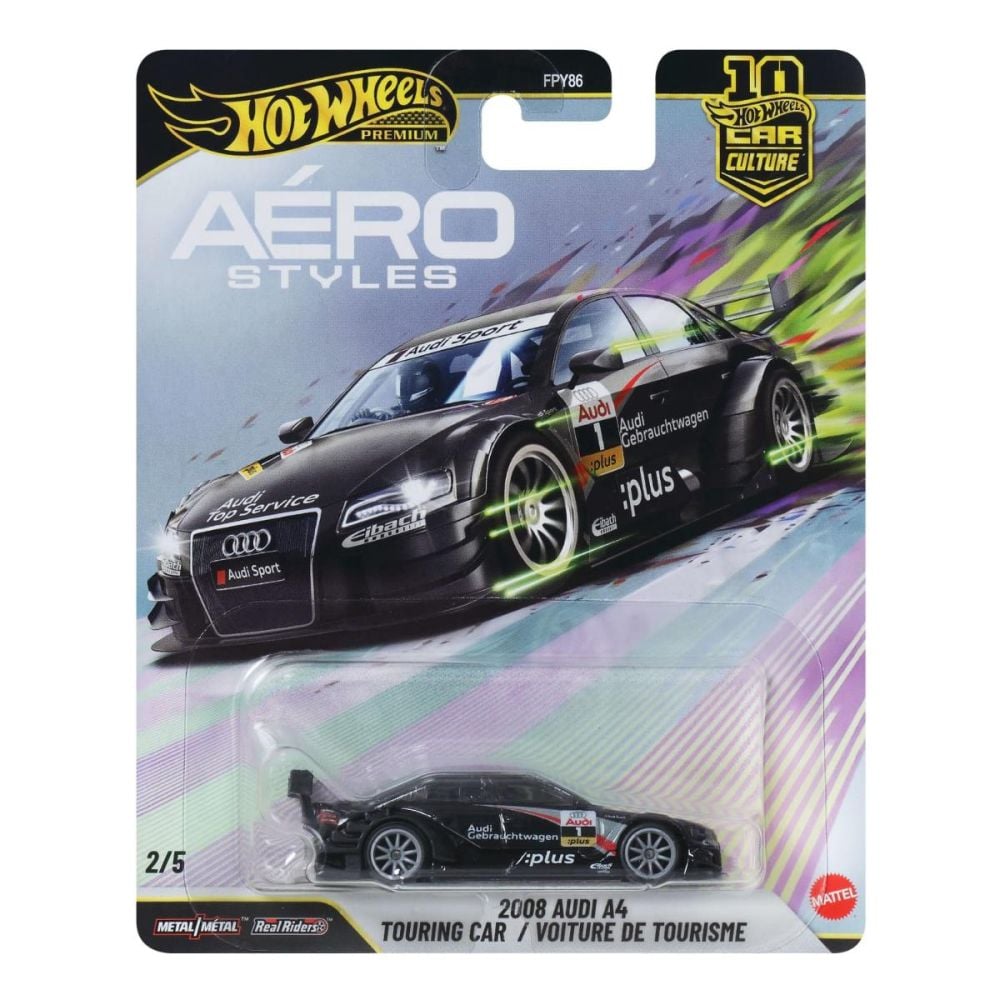 Masina metalica, Hot Wheels Premium, Car Culture, Aero Styles, 2008 Audi A4 Touring Car, JKF04