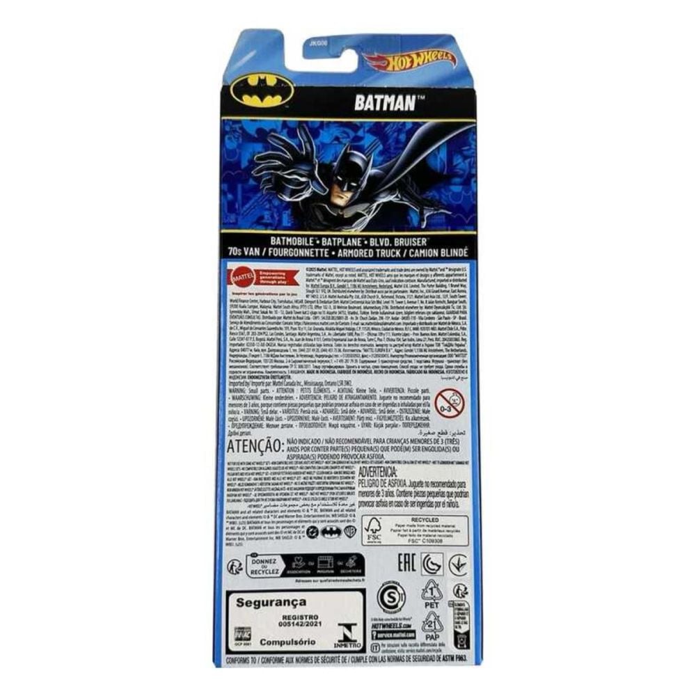 Set 5 masinute Hot Wheels, Batman, JKG08