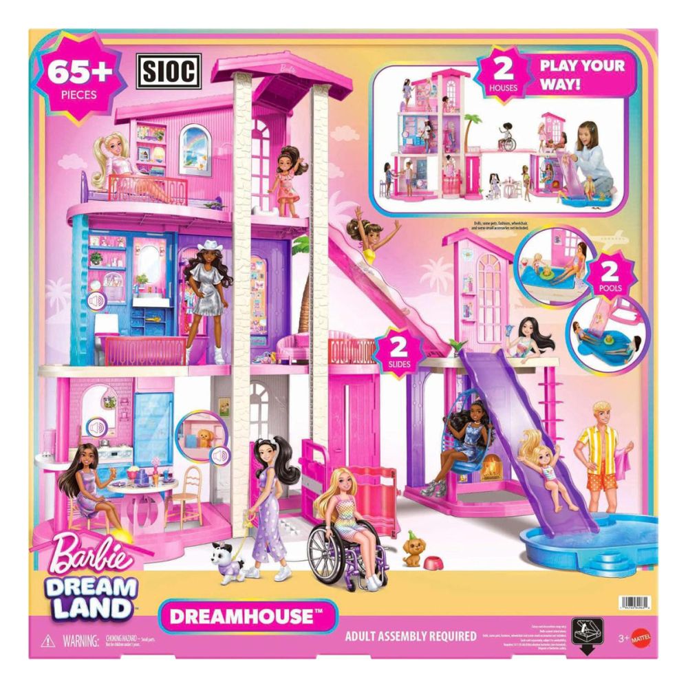 Set casa de papusi Barbie Dream Land, Dreamhouse, 65 piese, JKG84