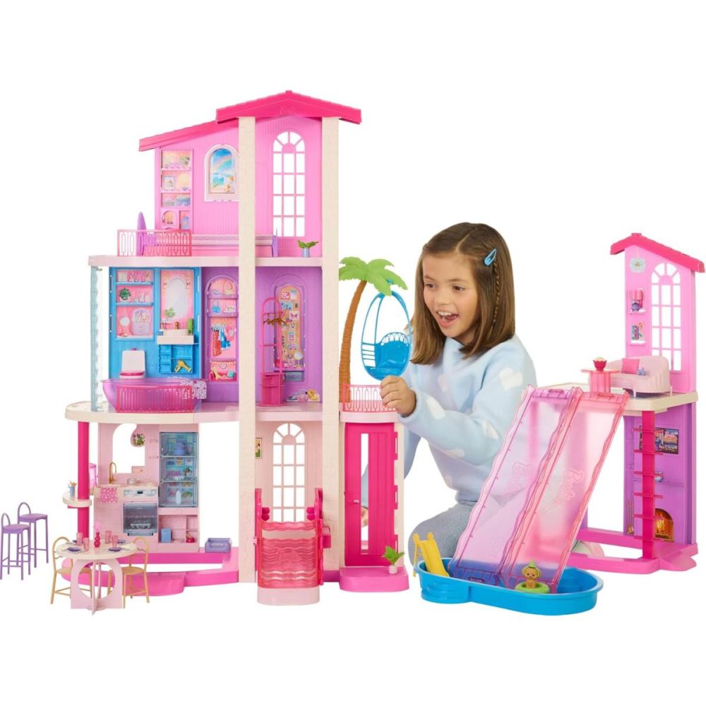 Set casa de papusi Barbie Dream Land, Dreamhouse, 65 piese, JKG84