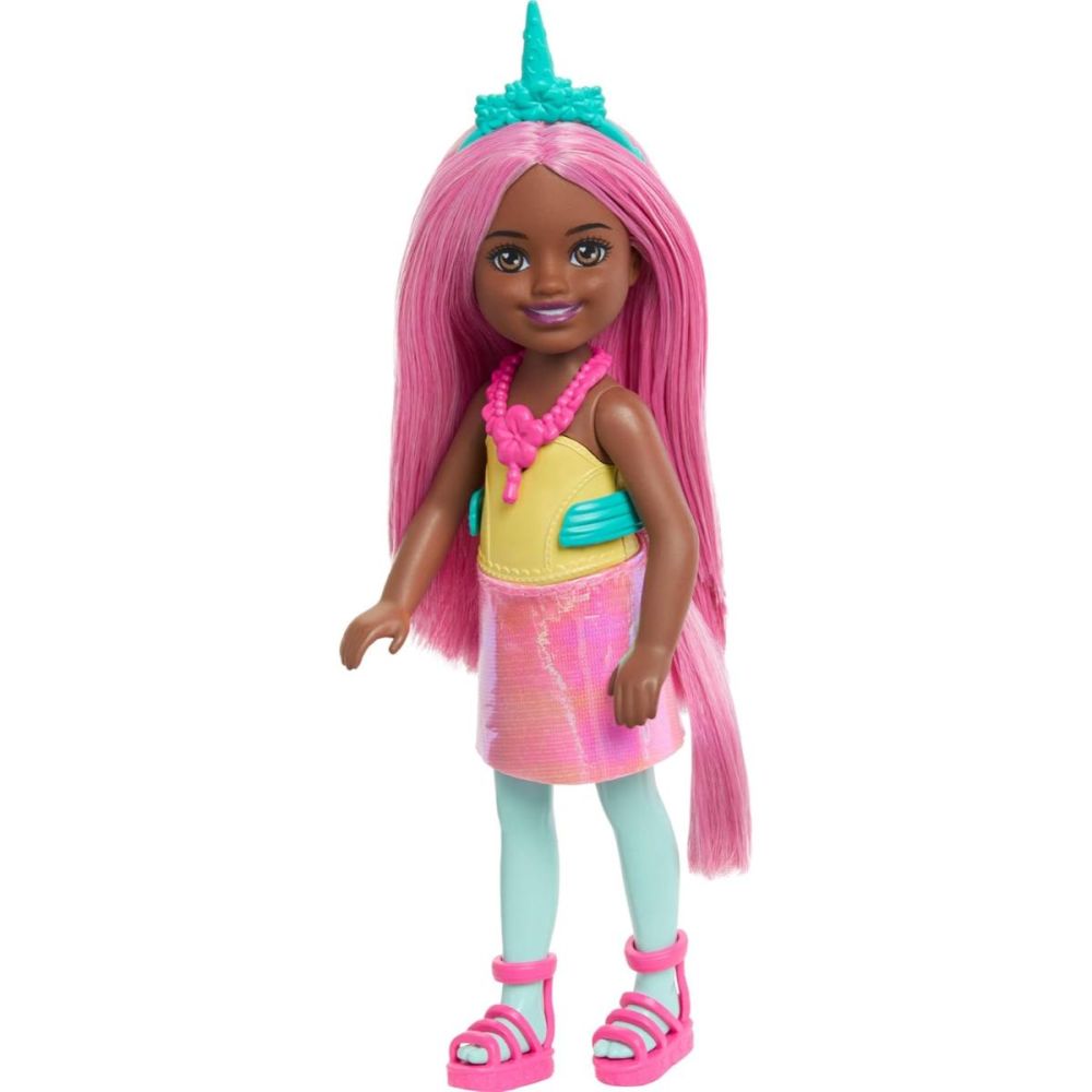 Papusa Barbie, Unicorn Chelsea Fantasy, Roz, JKH57