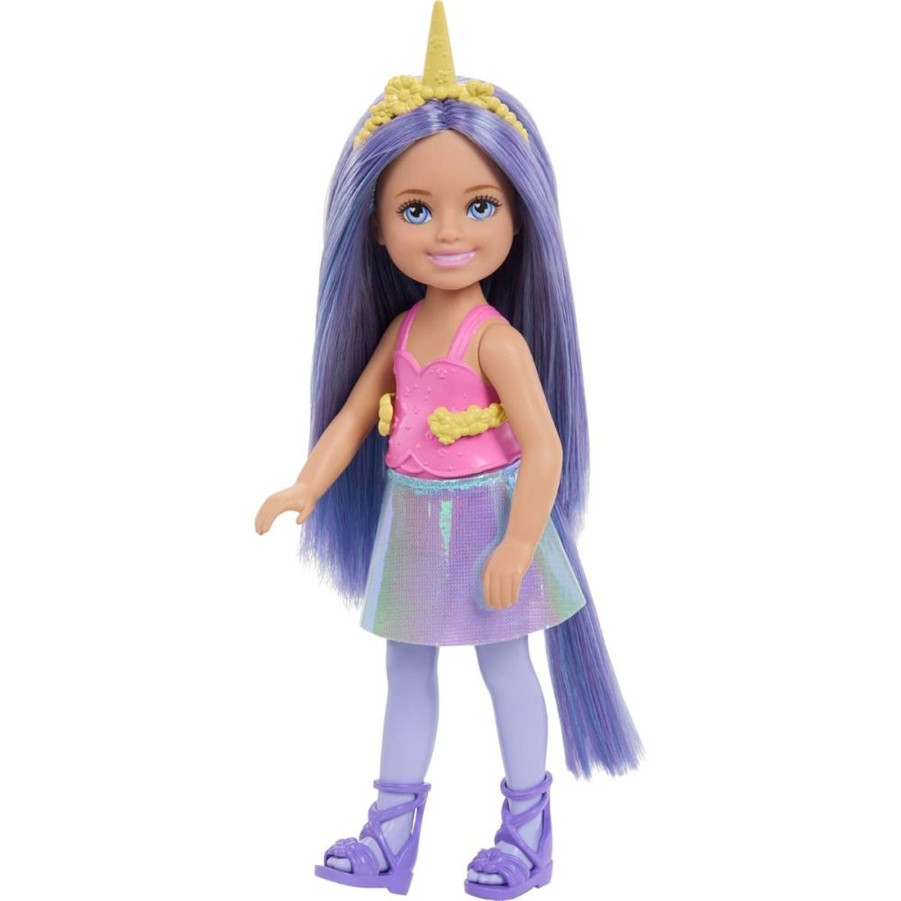 Papusa Barbie, Unicorn Chelsea Fantasy, Mov, JKH58
