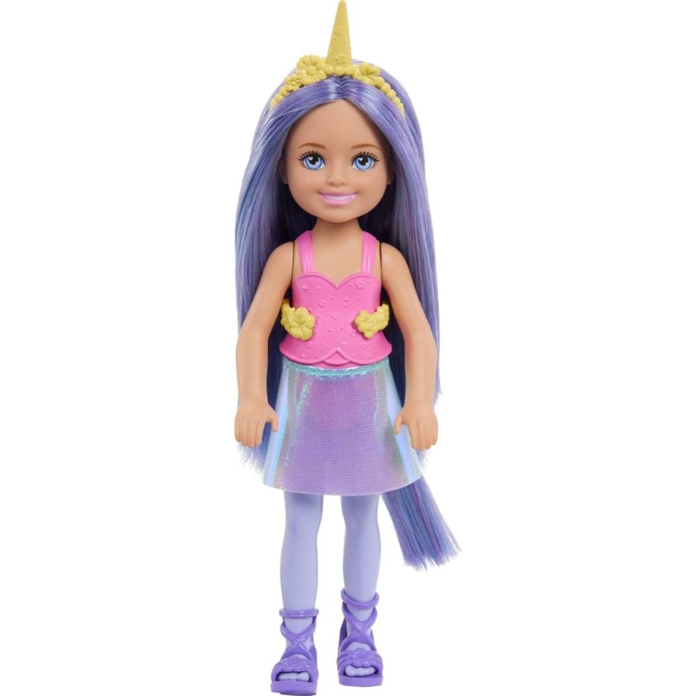 Papusa Barbie, Unicorn Chelsea Fantasy, Mov, JKH58