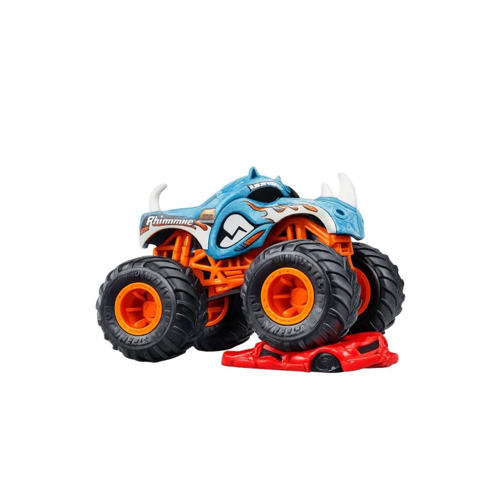 Masinuta Hot Wheels, Monster Truck, Crushed Car, Rhinomite, JKJ96