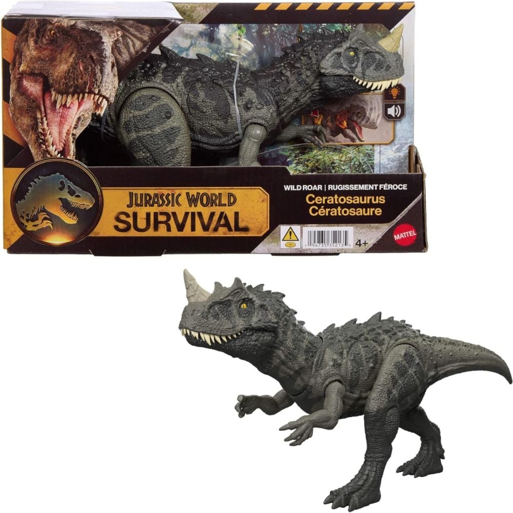 Figurina articulata, Jurassic World Survival, Wild Roar, Ceratosaurus, JKL77
