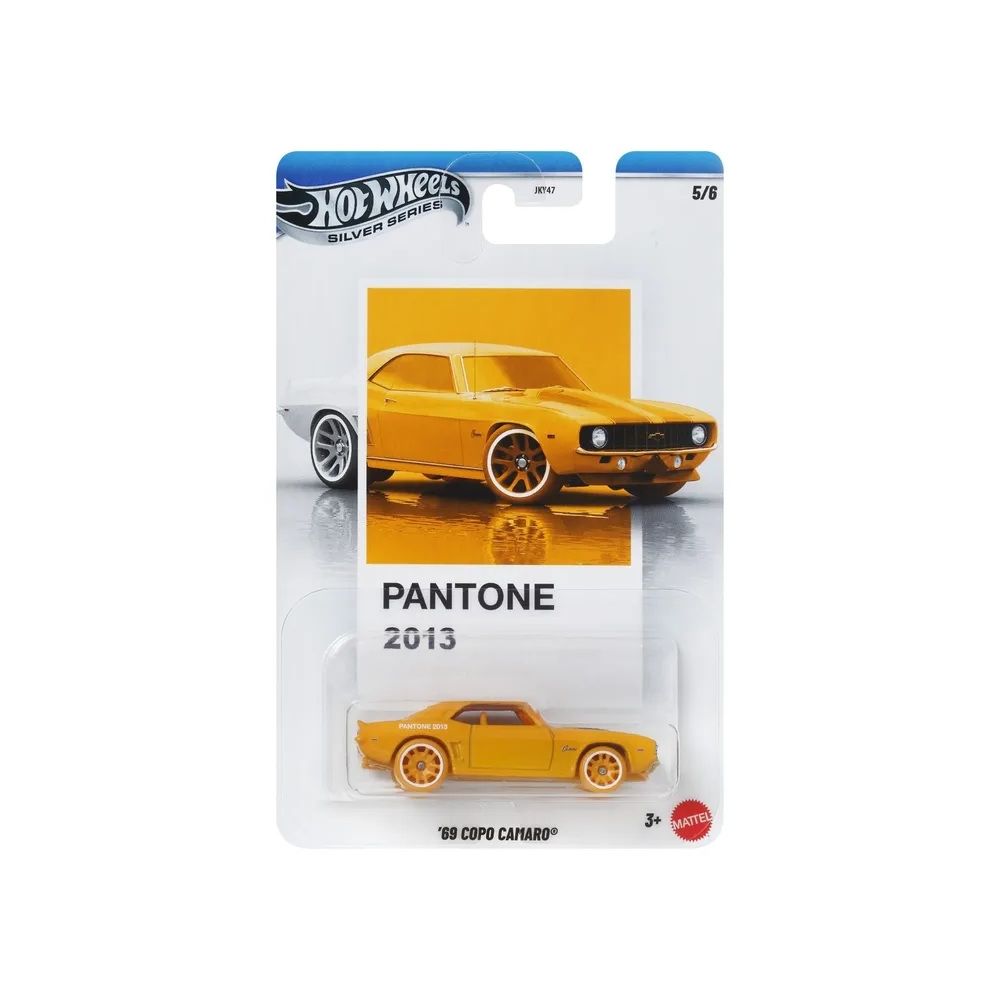 Masina metalica, Hot Wheels, Silver Series, Pantone 13, Chevrolet 69 Copo Camaro, 1:64, JKY50