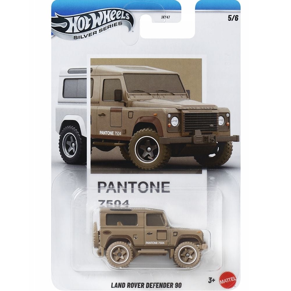 Masina metalica, Hot Wheels, Silver Series, Pantone 7504, Land Rover Defender 90, JKY62