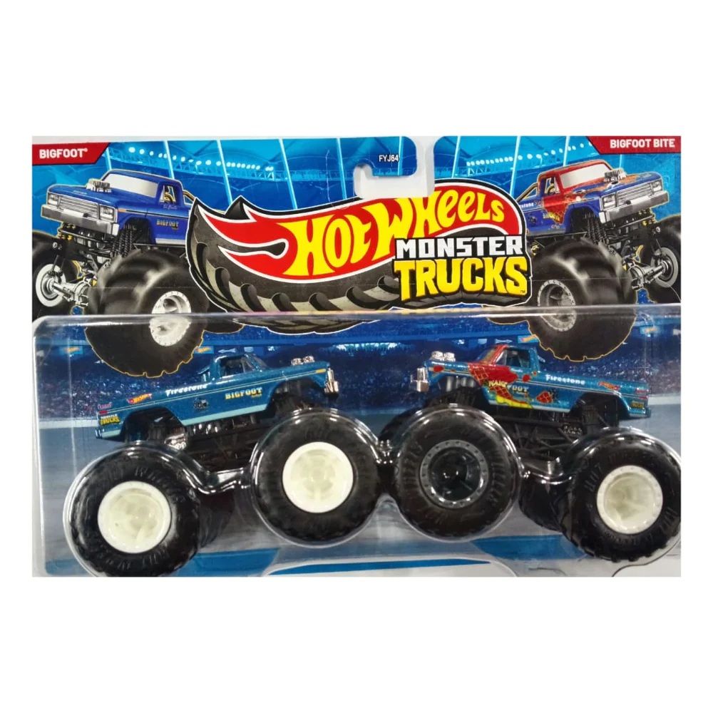 Set 2 masinute Monster Truck, Hot Wheels, Bigfoot si Bigfoot Bite, JLV74