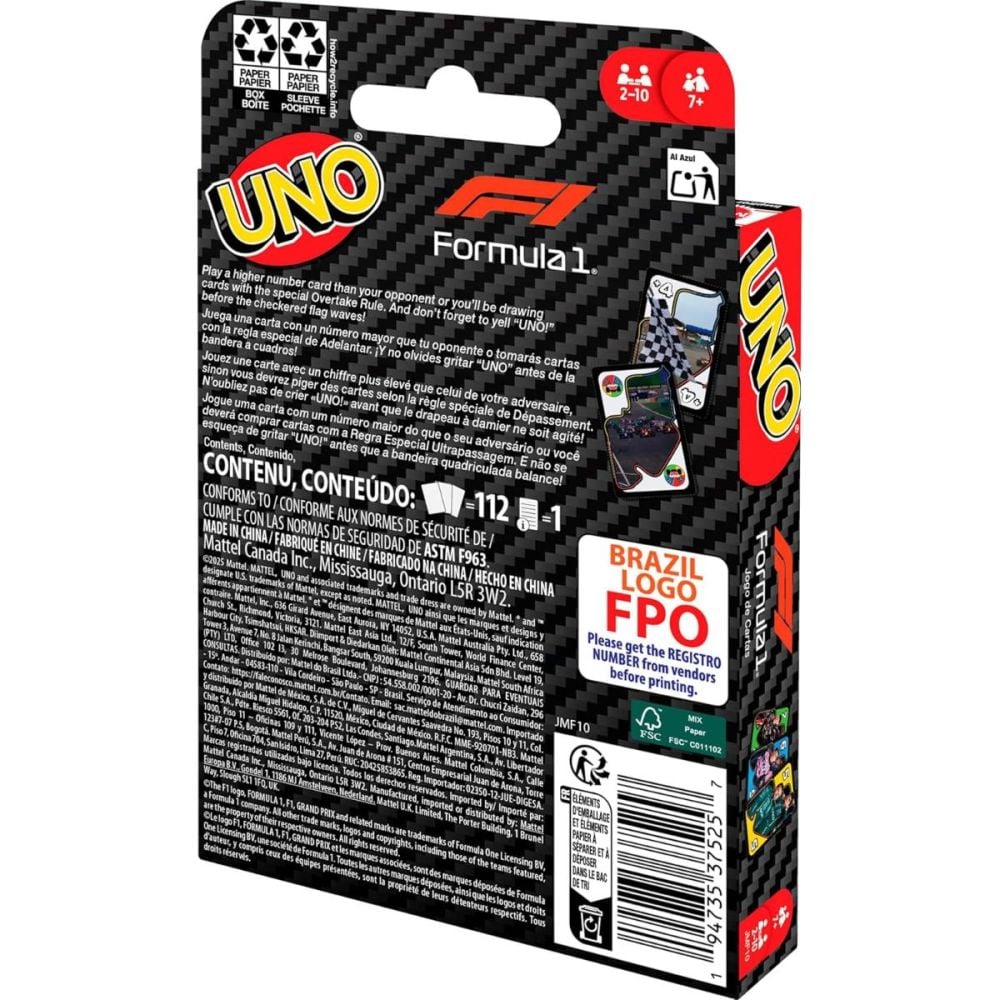 Joc de societate, Uno, Formula 1, JMF10