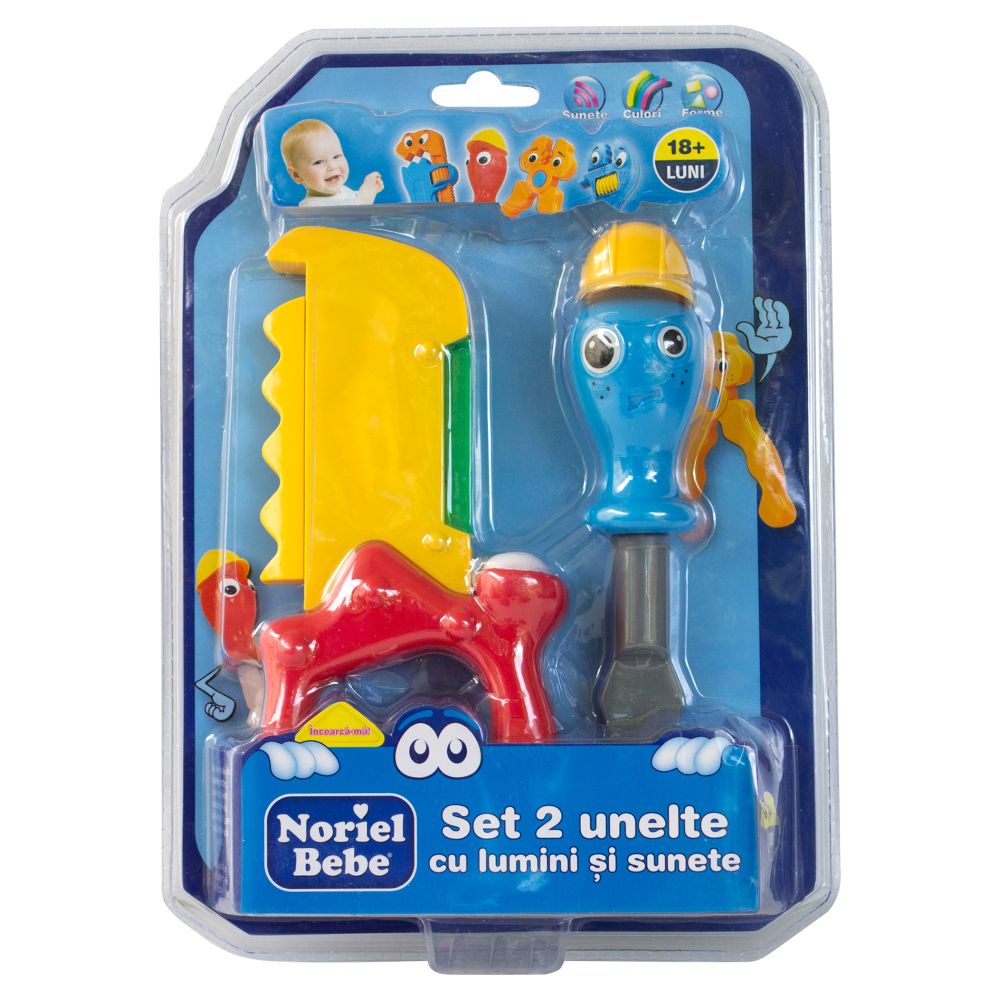Jucarie bebelusi Noriel Bebe - Set 2 unelte cu lumini si sunete