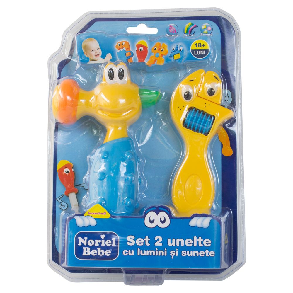 Jucarie bebelusi Noriel Bebe - Set 2 unelte cu lumini si sunete