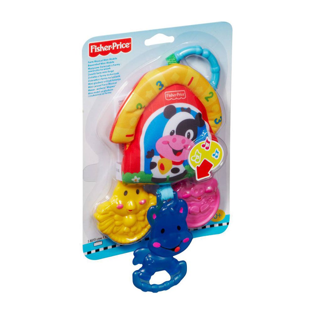 Jucarie pentru carucior Fisher Price - Mini-carusel muzical Ferma