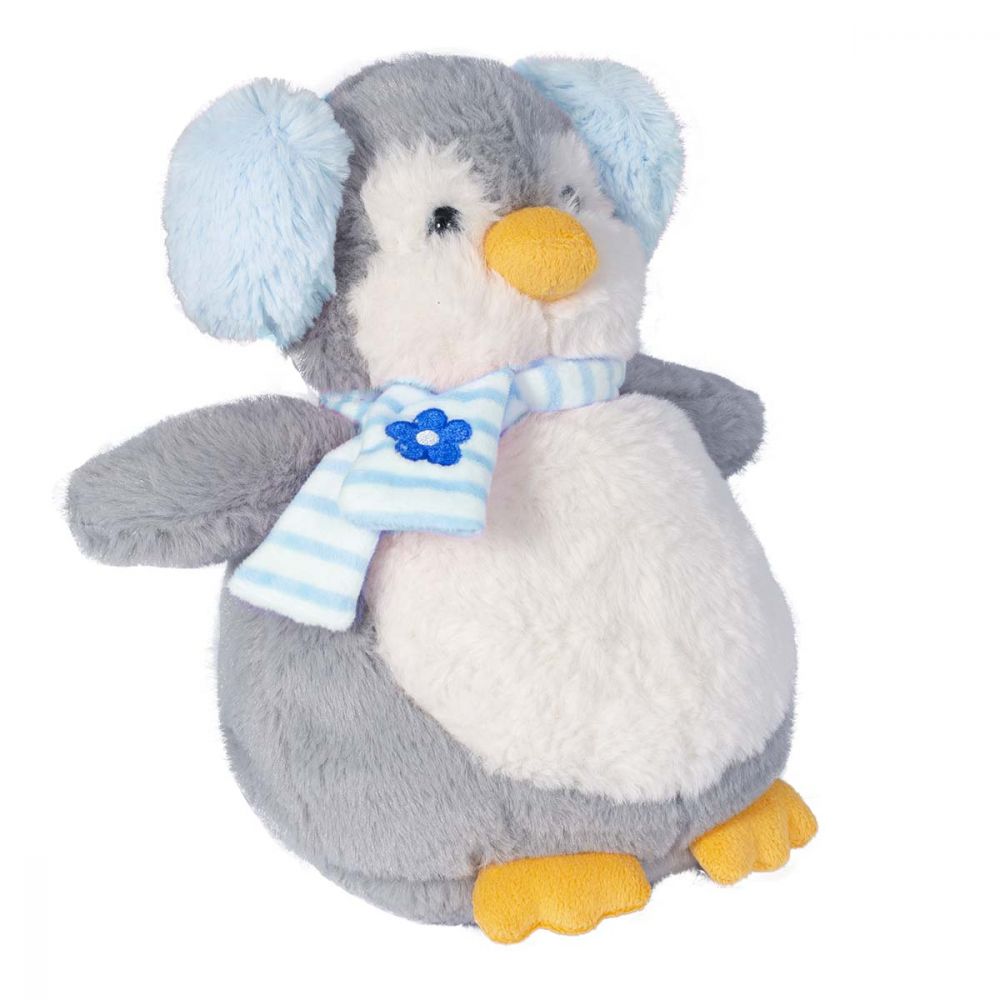 Jucarie de plus Noriel, Pinguin cu casti, Albastru, 23 cm 