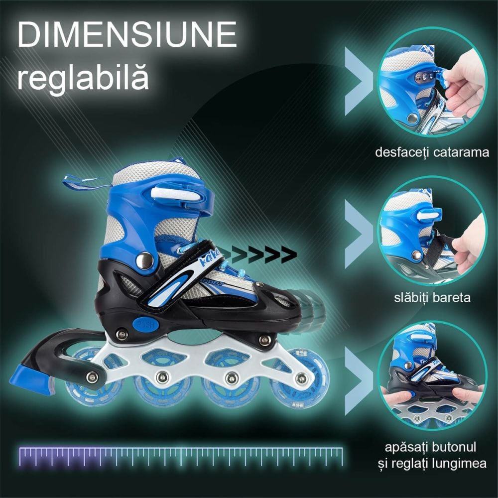 Role reglabile, Action One Junior, marimea S (31-34), Blue