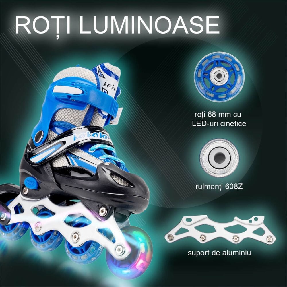 Role reglabile, Action One Junior, marimea S (31-34), Blue