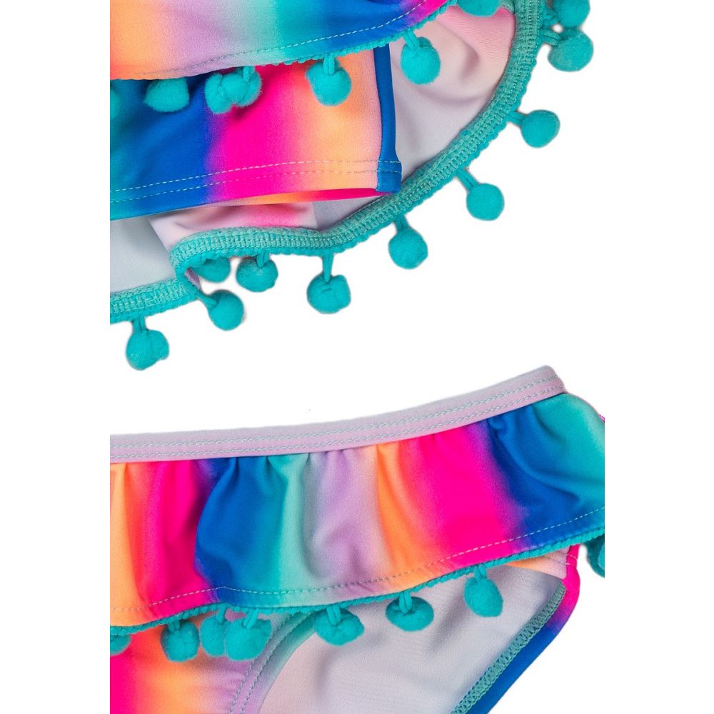 Costum de baie din 2 piese cu imprimeu curcubeu Minoti KG Bikini