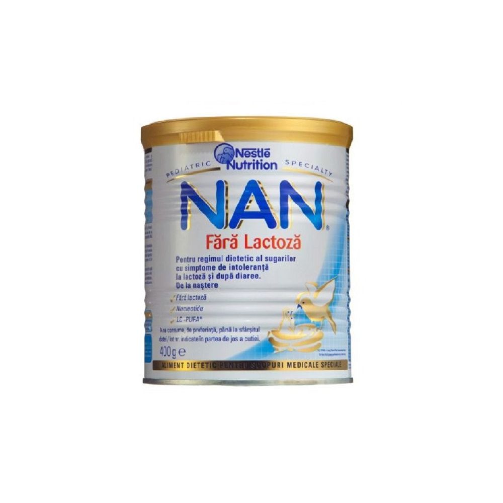 Lapte praf de inceput Nestle NAN fara lactoza, 400g