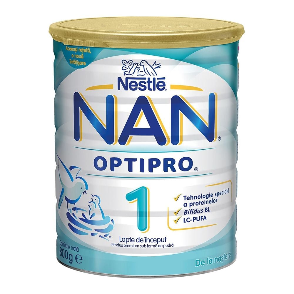 Lapte praf de inceput Nestle NAN OptiPro 1, 800g