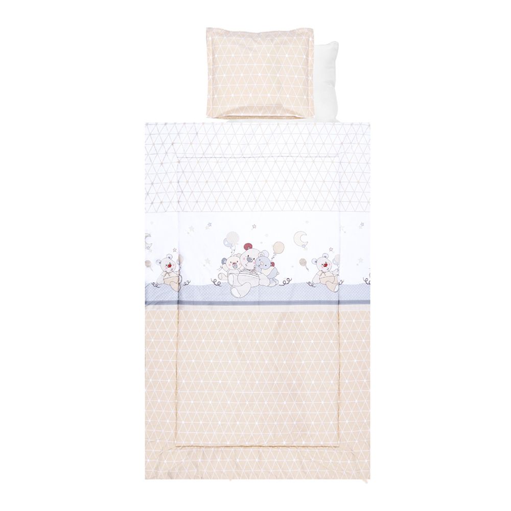 Lenjerie de pat copii Lorelli Classic 4 piese Bear Toys, Beige