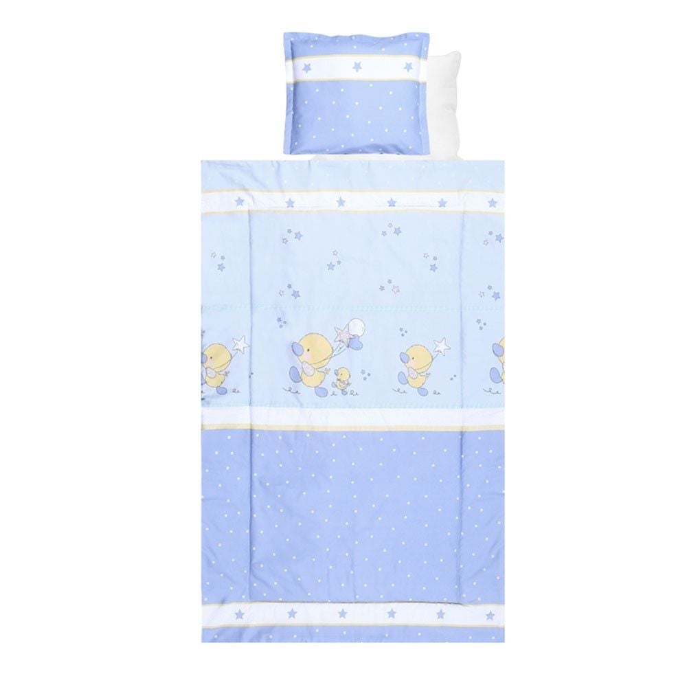 Lenjerie de pat copii Lorelli Classic 4 piese Little Ducks, Blue