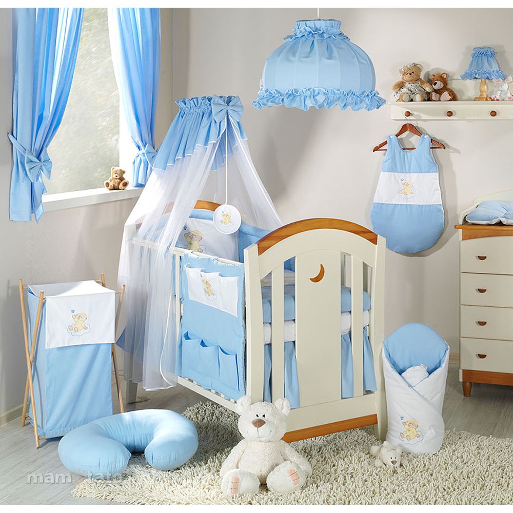 Lenjerie de pat copii Mamo-Tato 3 piese - Ursulet Bleu, 120 x 60 cm