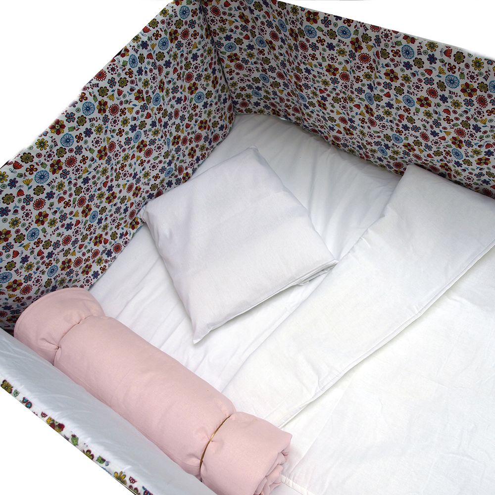 Lenjerie de pat copii Schimbul 3 - Flori de primavara, 4 piese, 120 x 60cm