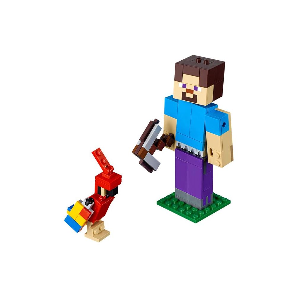 LEGO® Minecraft™ - Steve Minecraft BigFig cu papagal (21148)