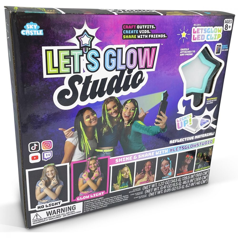 Set de creatie Let's Glow Studio cu stichere fosforescente