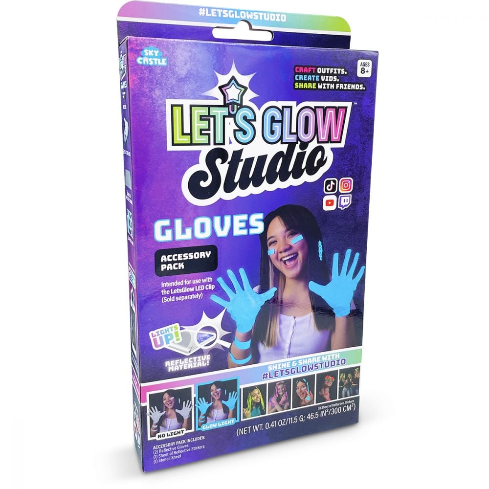 Set accesorii fosforescente Let's Glow Studio Gloves