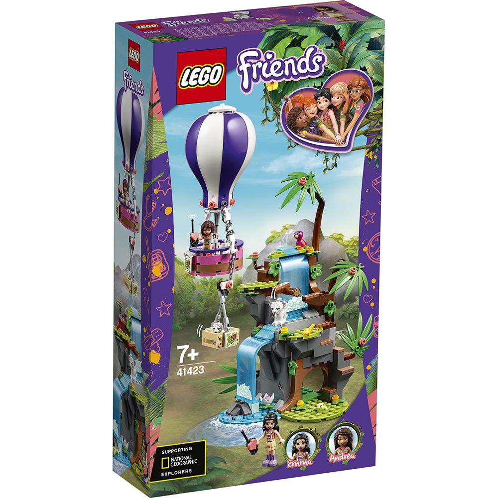 LEGO® Friends - Salvarea tigrului din jungla cu balonul de aer cald (41423)