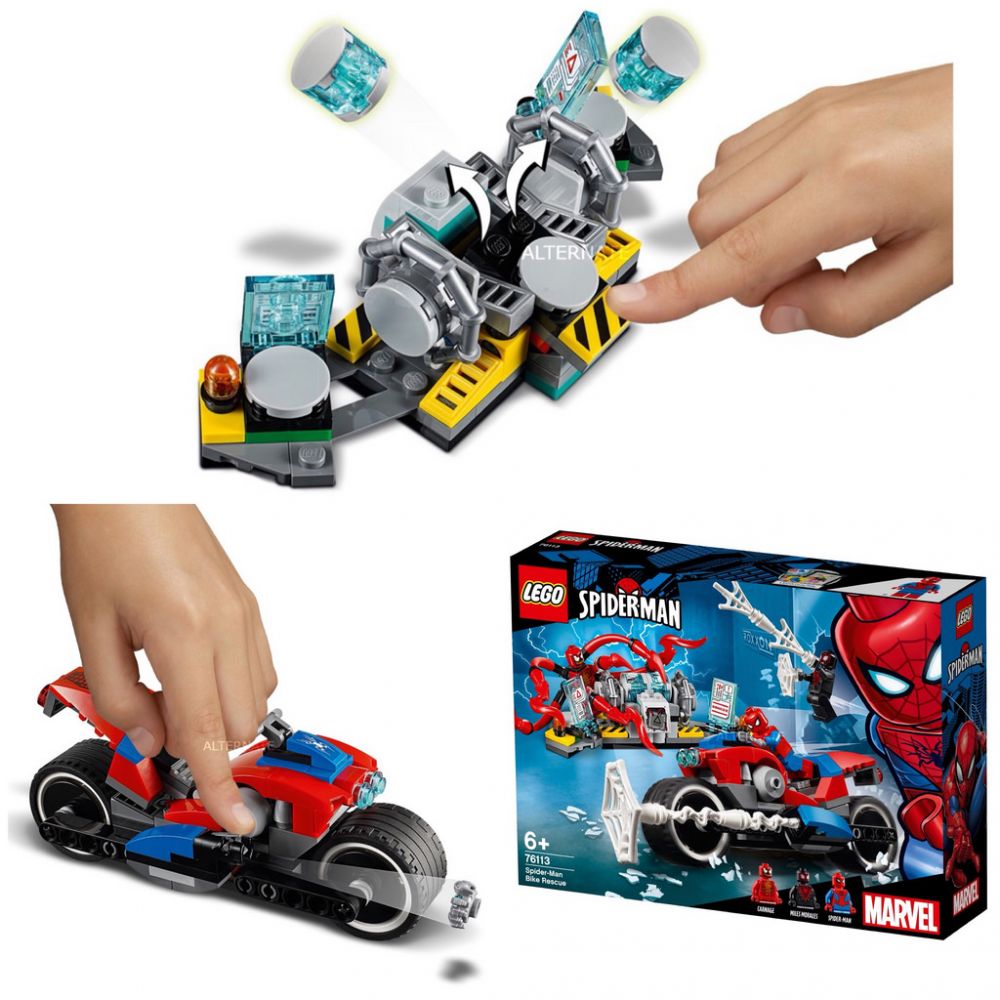 LEGO® Marvel Super Heroes -Salvarea cu motocicleta a lui Spider-Man (76113)