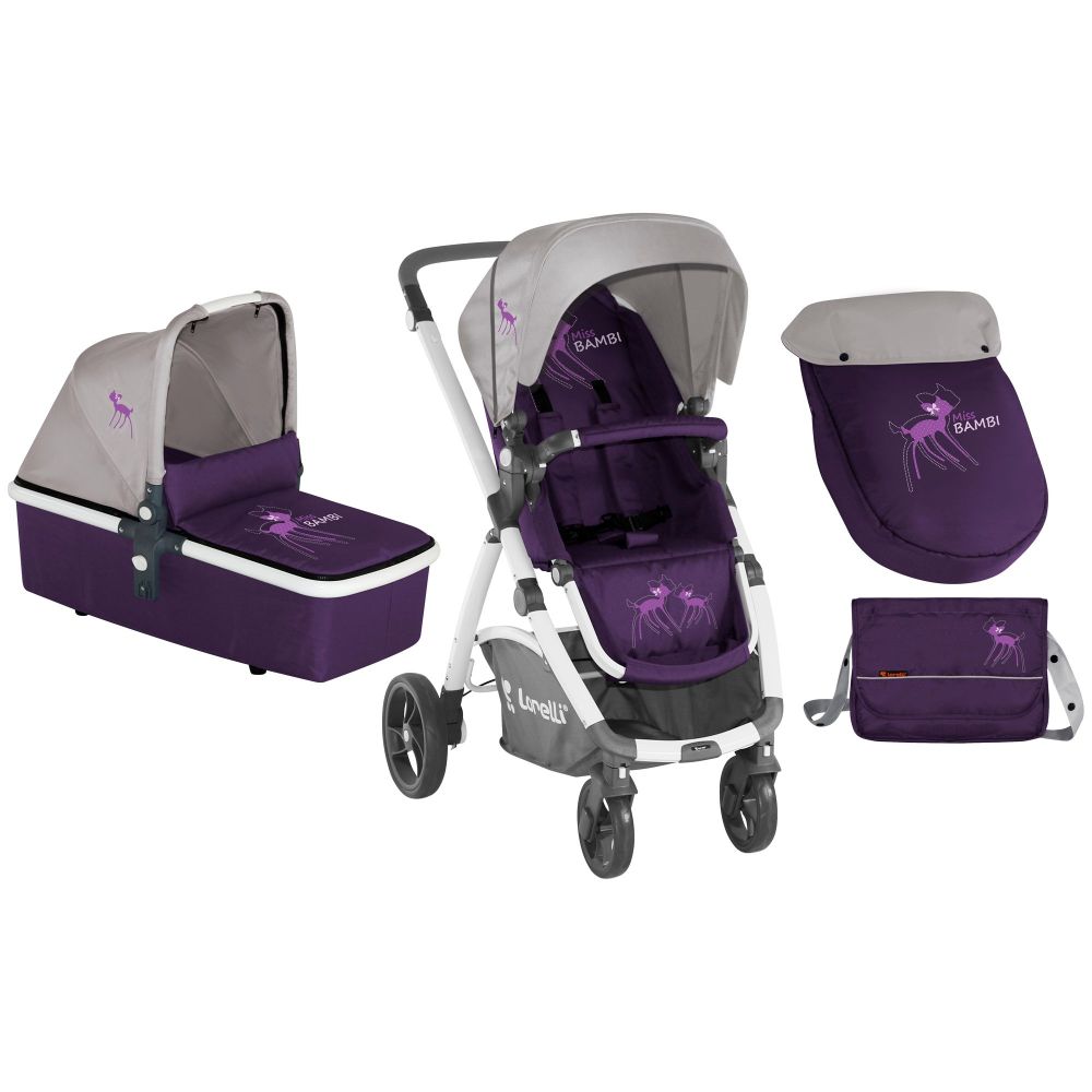 Carucior 2 in 1 Lorelli Evo - Violet & Grey Miss Bambi