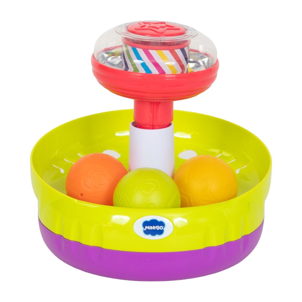 Jucarie interactiva cu mingiute, Minibo, My First Spin Top