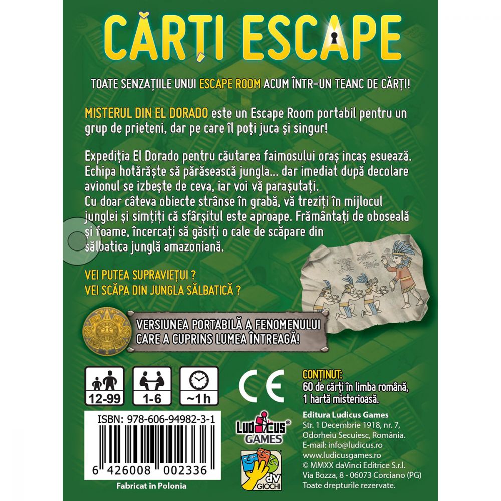 Joc de societate dv Giochi, Carti Escape Ed. II, Misterul din Eldorado