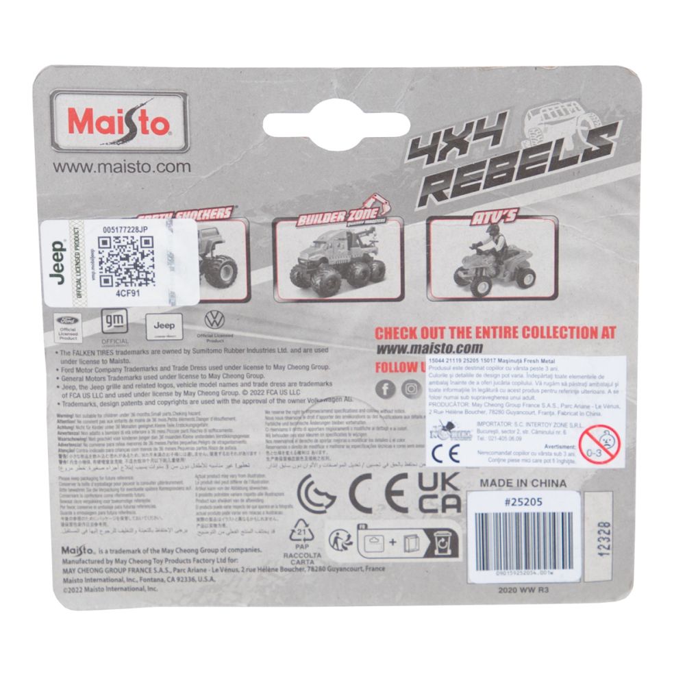 Masinuta 4X4 Rebels Maisto, Jeep, Gri, 1:64