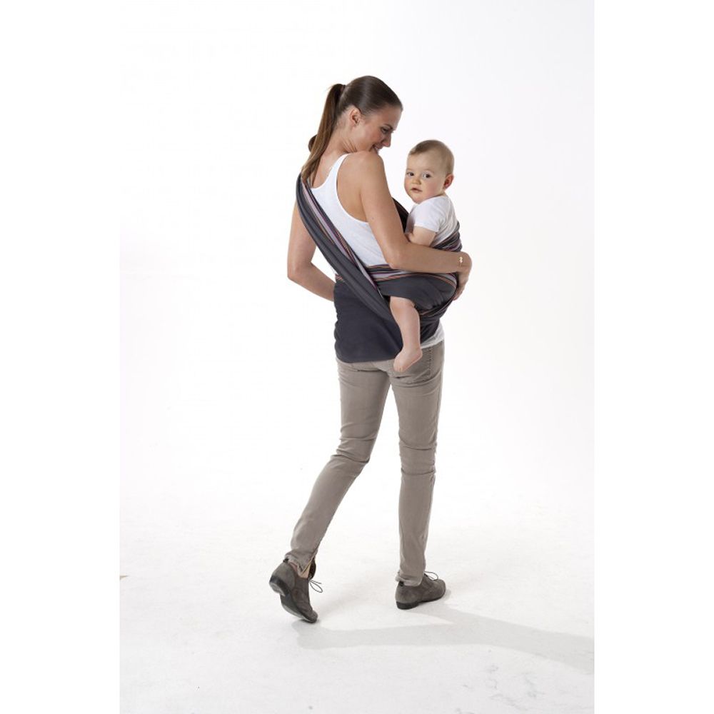 Marsupiu bebe BABYMOOV Bay Wrap - Grey Hibiscus