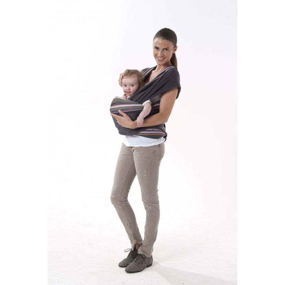 Marsupiu bebe BABYMOOV Bay Wrap - Grey Hibiscus