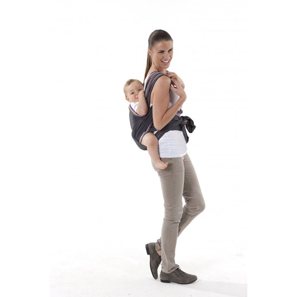 Marsupiu bebe BABYMOOV Bay Wrap - Grey Hibiscus